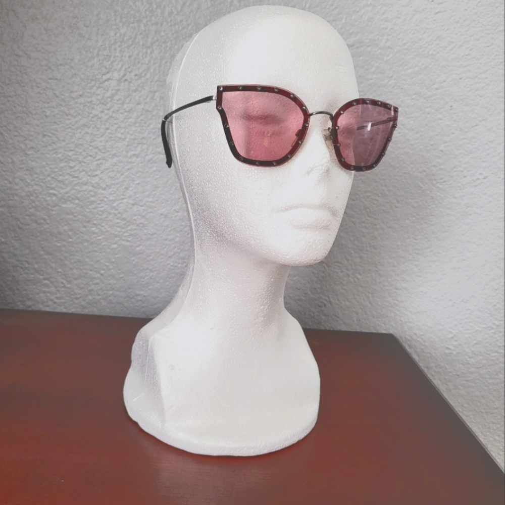 Valentino sunglasses gunmetal red
